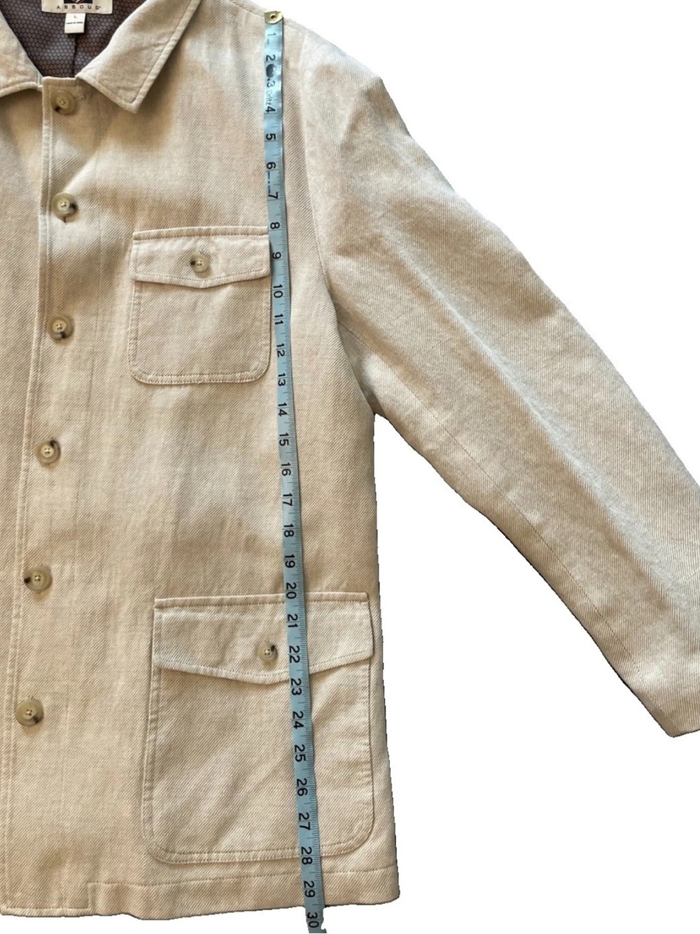Joseph Abboud Men's Cream Lightweight Linen/Cotton Jacket - Size L - Picture 8 of 13